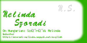 melinda szoradi business card
